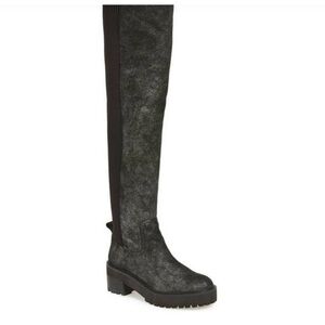 Linea Paolo Suede Over The Knee Moto Boots Size 7.5